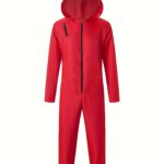 Red Jumpsuit Halloween Costume Set for Role Play