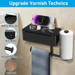 Stainless Steel Multi-Function Toilet Paper Holder with Shelf - Image 2