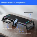 RGB Monitor Stand with USB Ports & Adjustable Height - Image 3