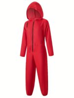 Red Jumpsuit Halloween Costume Set for Role Play - Image 3