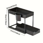 Maximize Space with 2-Tier Pull-Out Storage Organizer - Image 4