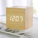 Smart Wooden Alarm Clock with Voice Control LED Display - Image 6