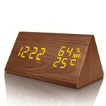 Smart Wooden Alarm Clock with Temp & Humidity Sensor