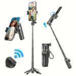 Compact 3-in-1 Wireless Selfie Stick with USB Charging
