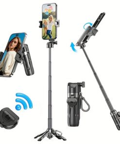 Compact 3-in-1 Wireless Selfie Stick with USB Charging