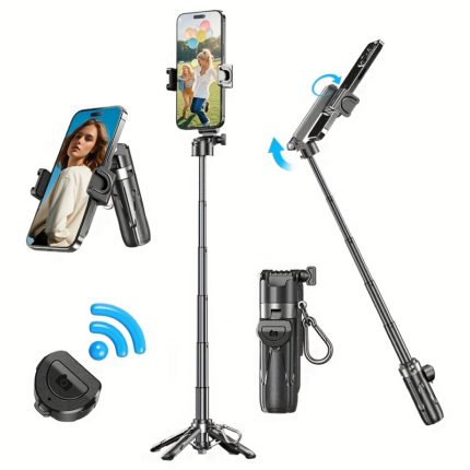 Compact 3-in-1 Wireless Selfie Stick with USB Charging
