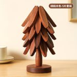 Tree Design Heat-Resistant Wood Trivet Set - Image 2