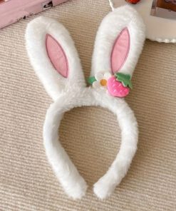 Alternative view of Strawberry Floral Bunny Ears Headband for Women