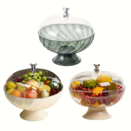 Elegant Plastic Storage Tray with Lid for Home Decor