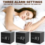 Smart Wooden Alarm Clock with Voice Control LED Display - Image 11