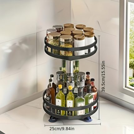 360° Swivel Spice Rack: Space-Saving Kitchen Essential