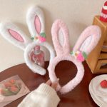 Strawberry Floral Bunny Ears Headband for Women