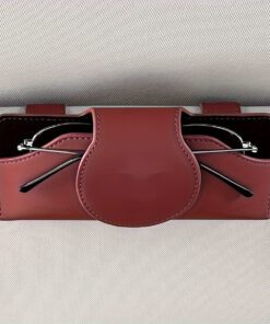 Magnetic Leather Car Visor Glasses Holder Clip