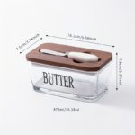 Elegant Acacia Wood Lid Glass Butter Keeper - Image 4