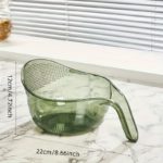 Clear Plastic Rice Washing Bowl with Drainage Holes - Image 4
