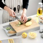 WIEZ Versatile Bamboo Cutting Board with Tray