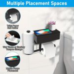 Stainless Steel Multi-Function Toilet Paper Holder with Shelf - Image 3