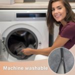 Cozy Ergonomic TV Pillow with Handy Pockets, Gray/White - صورة 5