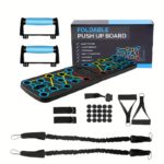 Compact Folding Push-Up Board with Resistance Bands - Image 5