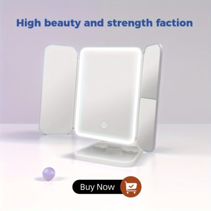 Compact Tri-Fold Vanity Mirror for Dorms & Salons