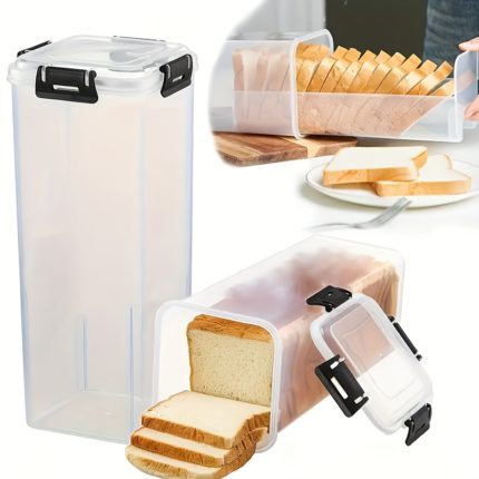 Airtight Bread Keeper with Slicing Guide & Sealable Lid