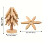 Tree Design Heat-Resistant Wood Trivet Set