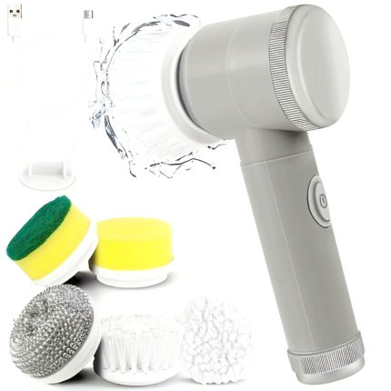 Electric Cleaning Brush Set, 5 Heads & 500 m Ah Power