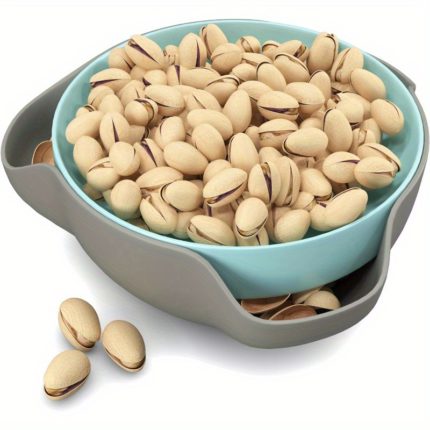 Dual-Compartment Pistachio Bowl - Scratch-Proof Snack Holder