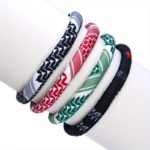 Vintage Ethnic 3 D Fabric Bracelets - Handwoven Set of 4 - Image 3