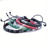 Vintage Ethnic 3 D Fabric Bracelets - Handwoven Set of 4 - Image 2