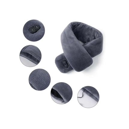 USB Heated Scarf 2-in-1 Electric Warm Neck Wrap & Vibration Massage Shawl