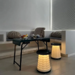 Camping Foldable Desk and LED Stool Set - Image 5