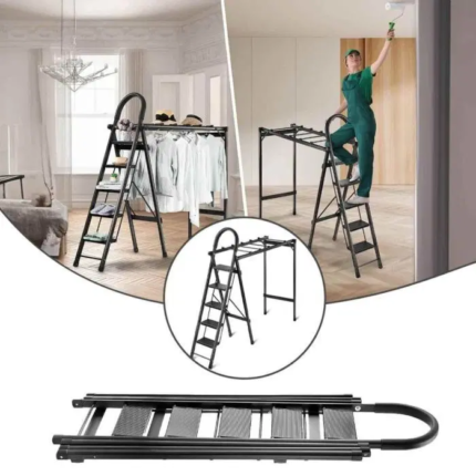 5-Step Aluminum Ladder with Drying Rack