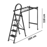 5-Step Aluminum Ladder with Drying Rack - Image 4