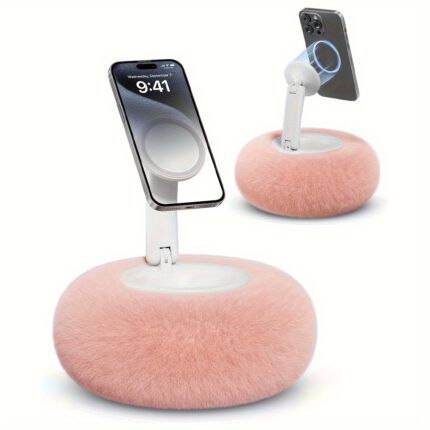 Compact Magnetic Stand for Mini Pillows, Small Snack Bowl, Storage Container, Featuring a Robust Magnetic Link, Stable And Slip-Resistant, Made of Soft-Touch Material, Portable Size, Easy to Fold And Store, Ideal for Live Streaming, Reading
