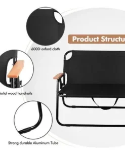 وجهة نظر بديلة لـ Folding Camping Bench Chair – Black