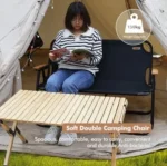 Folding Camping Bench Chair – Black - Image 8