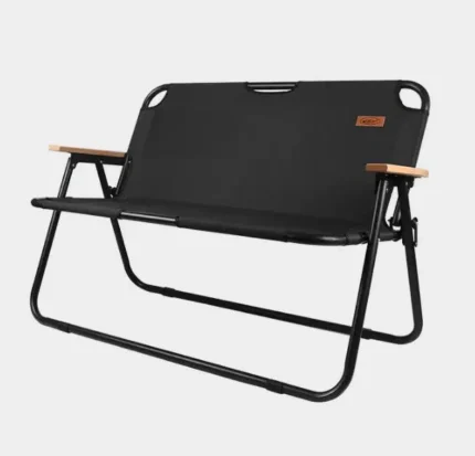 Folding Camping Bench Chair – Black
